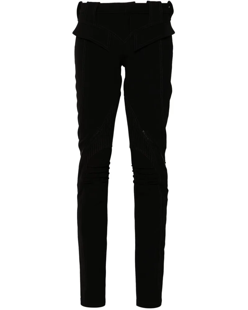 Thierry Mugler Scuba-Hose mit Reißverschluss - Schwarz Schwarz