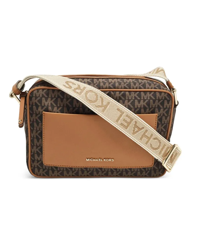 Michael Kors Jet Set monogram crossbody bag - Braun Braun