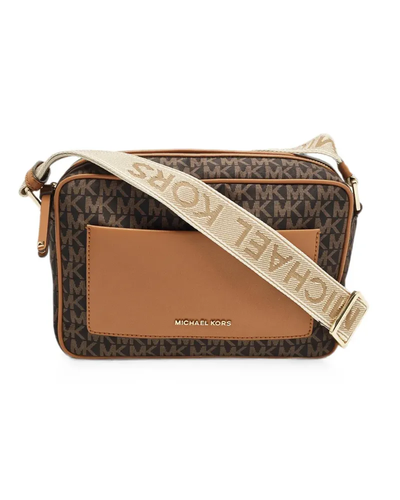 Michael Kors Jet Set monogram crossbody bag - Braun Braun