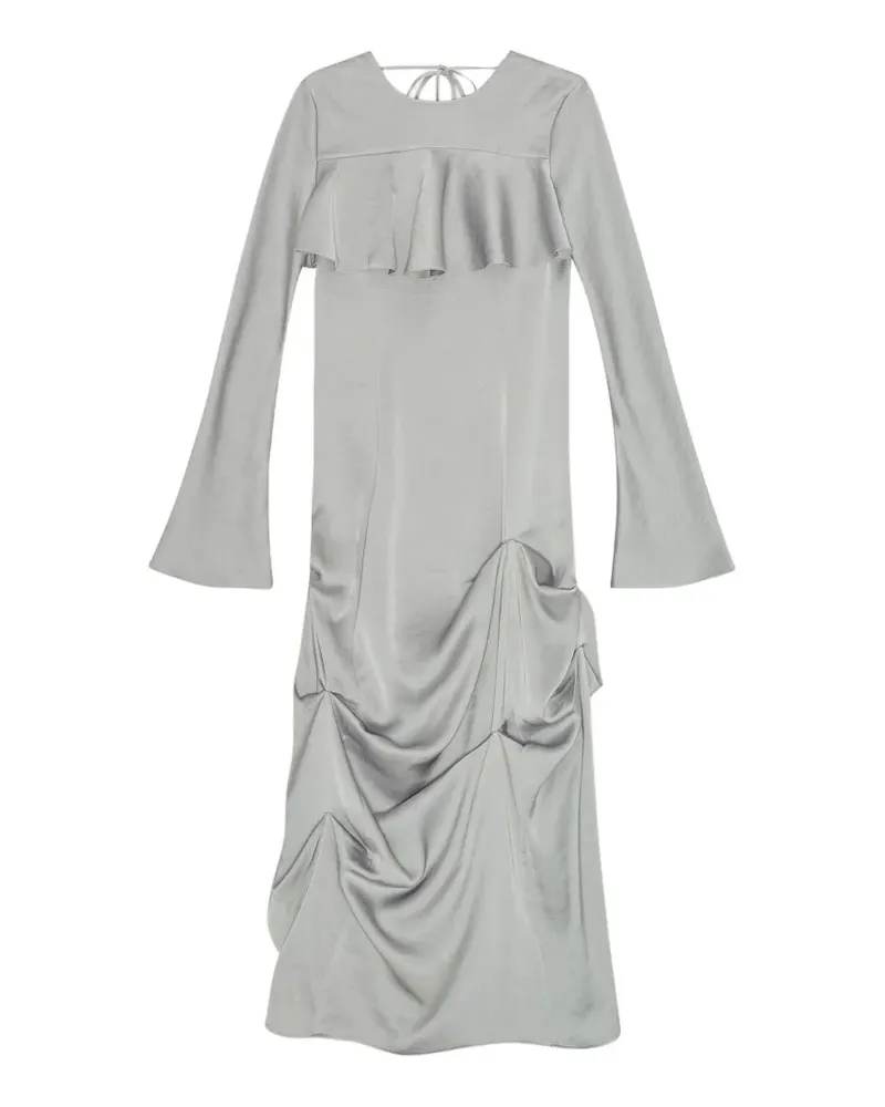 Ganni ruffled midi dress - Grau Grau