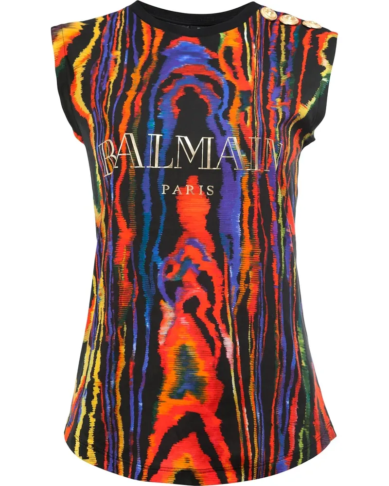 Balmain T-Shirt mit Logo-Print - Mehrfarbig Mehrfarbig