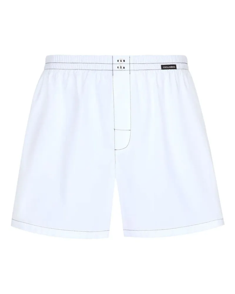 Dolce & Gabbana Boxershorts mit Logo-Patch Weiß