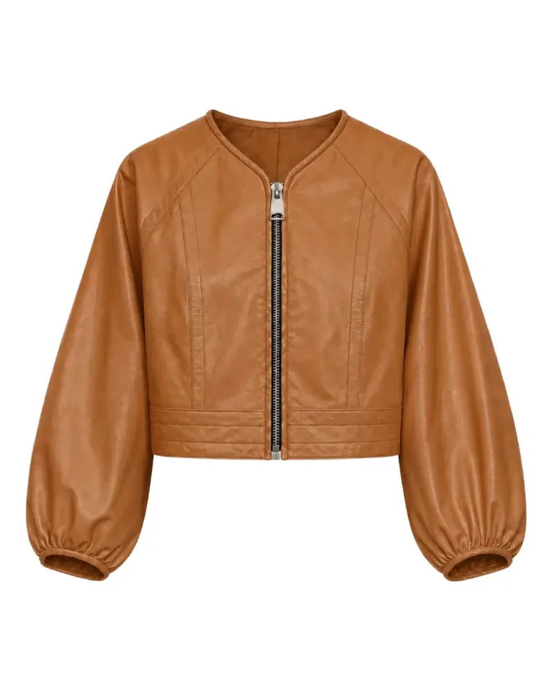 Yigal Azrouel Olive Lederjacke mit Reißverschluss - Braun Braun