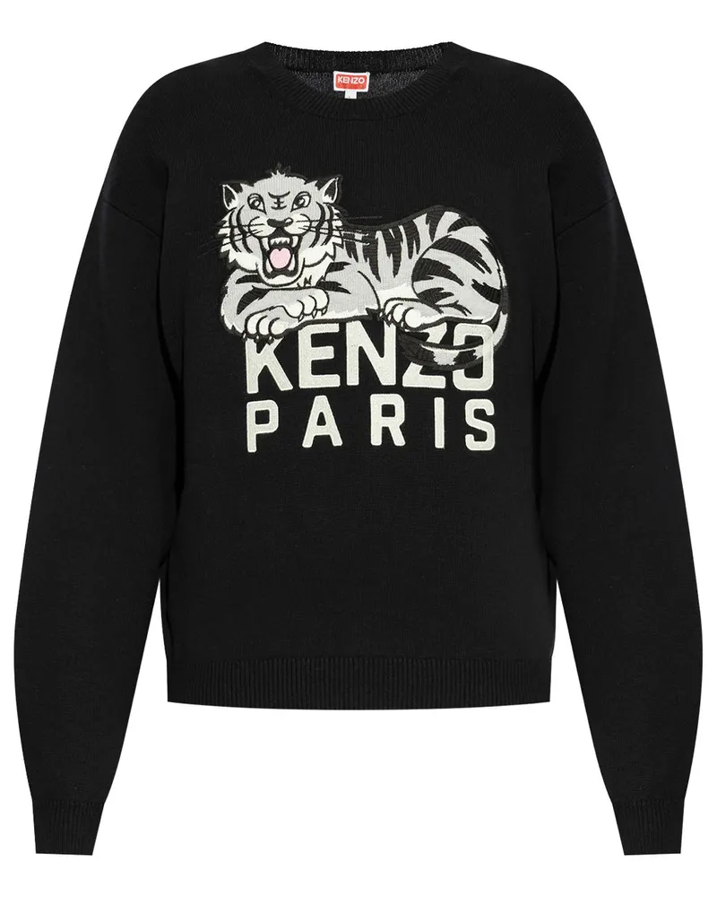 Kenzo Sweatshirt mit Logo-Stickerei - Schwarz Schwarz
