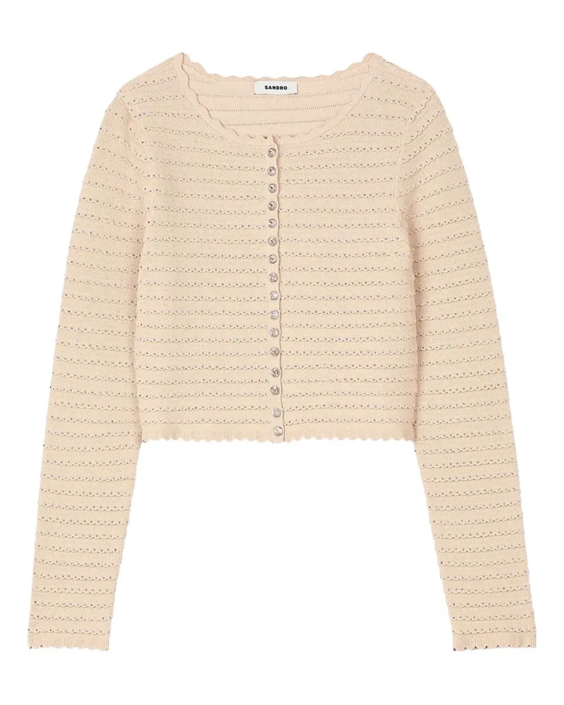 Sandro Cardigan mit Wellensaum - Nude Nude