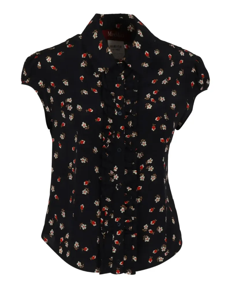 Max Mara floral short-sleeve shirt - Blau Blau