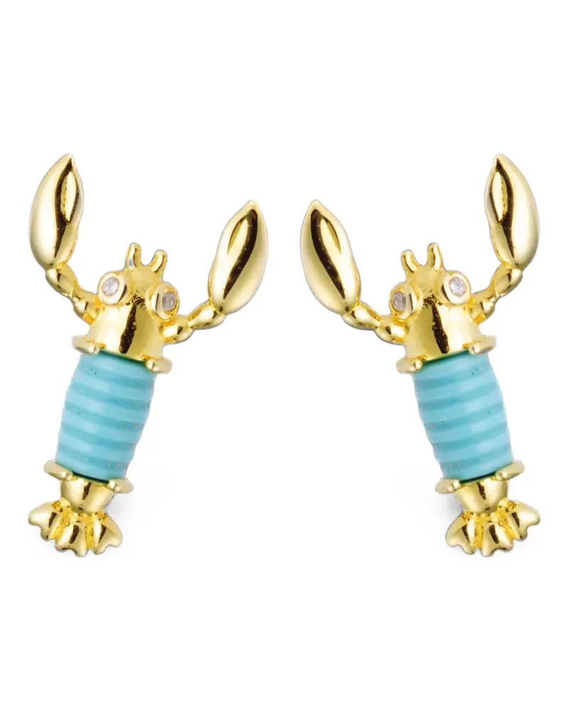 Eshvi lobster-motif stud earrings - Gold Gold