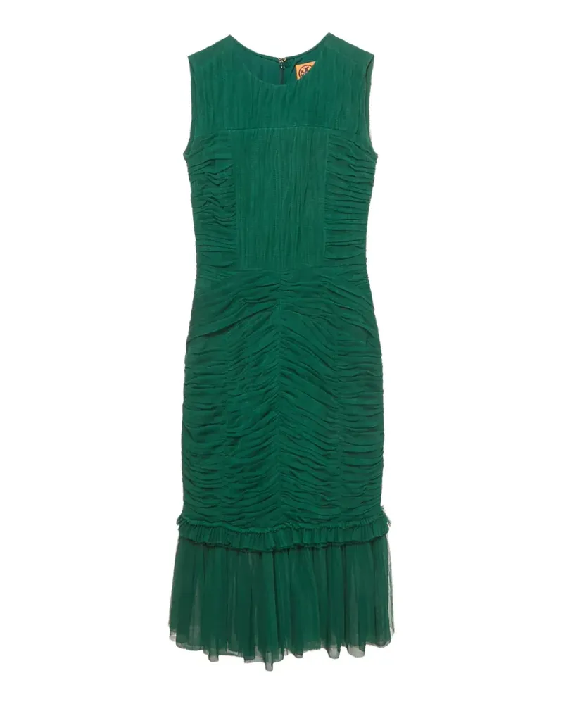 Tory Burch ruched mesh midi dress - Grün Grün