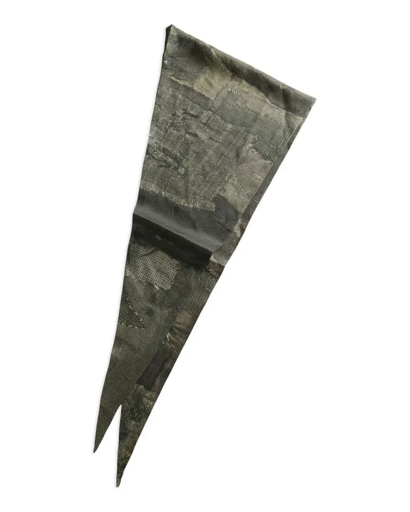 Ziggy Chen pointed-tip patchwork scarf - Grau Grau