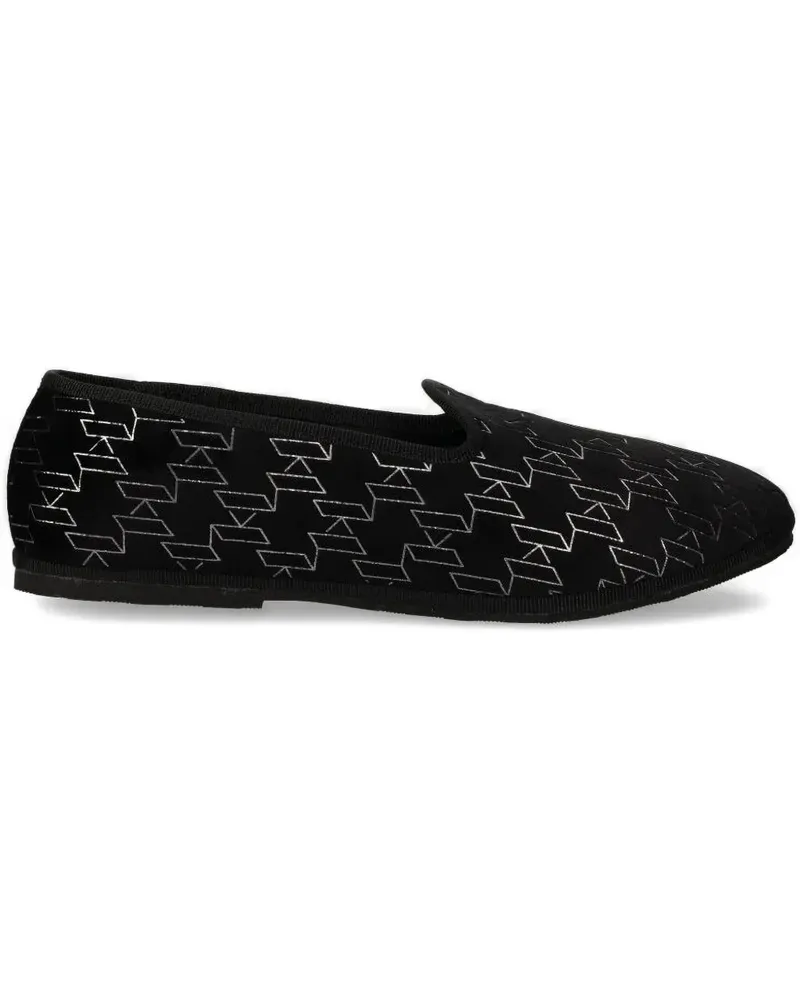 Karl Lagerfeld Slipper mit Monogramm - Schwarz Schwarz