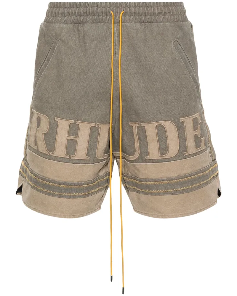 RHUDE Cargo-Shorts mit Logo-Applikation - Grün Grün