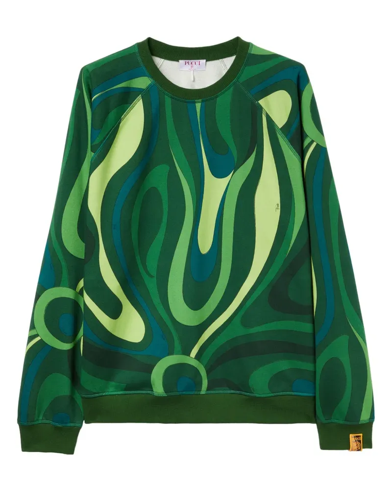 Emilio Pucci Fleece-Sweatshirt mit Marmo-Print - Grün Grün