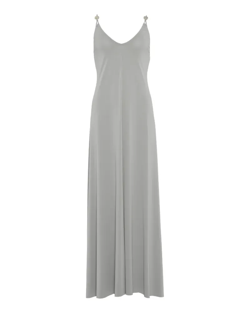 Eres Sculpturale Maxikleid mit Perlenriemen - Blau Blau