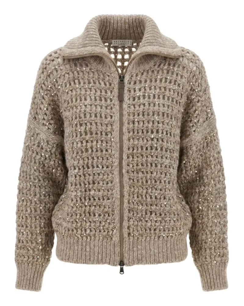 Brunello Cucinelli Cardigan mit Pailletten - Nude Nude
