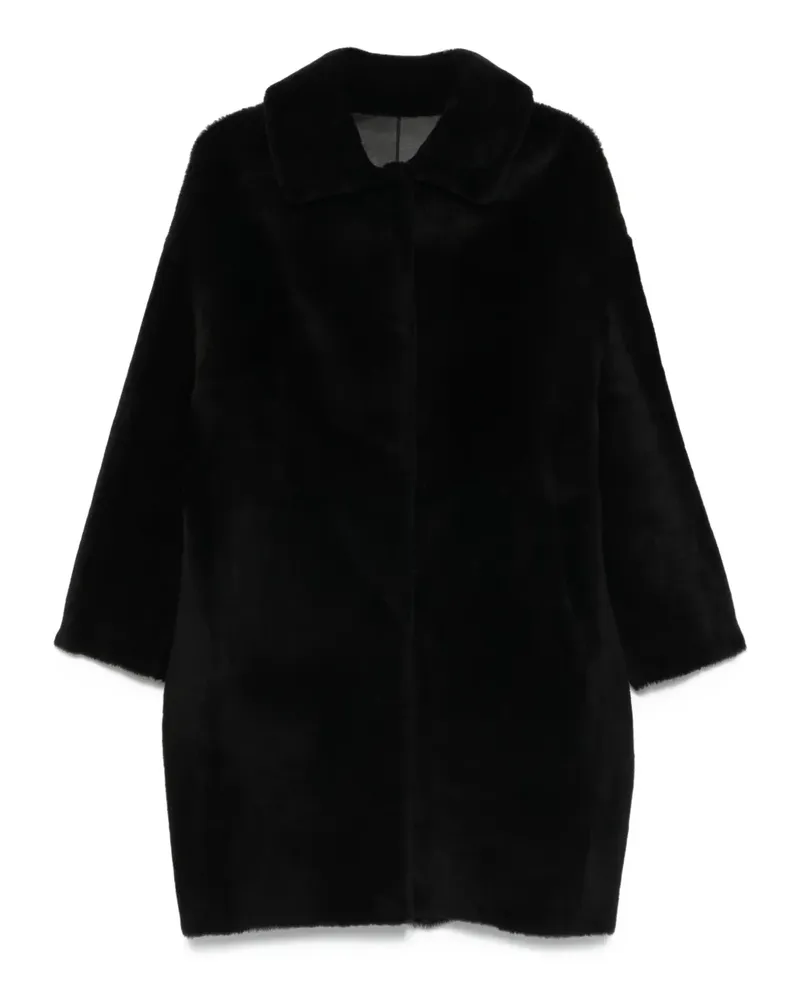 Manzoni 24 Mantel mit Shearling-Kragen - Schwarz Schwarz