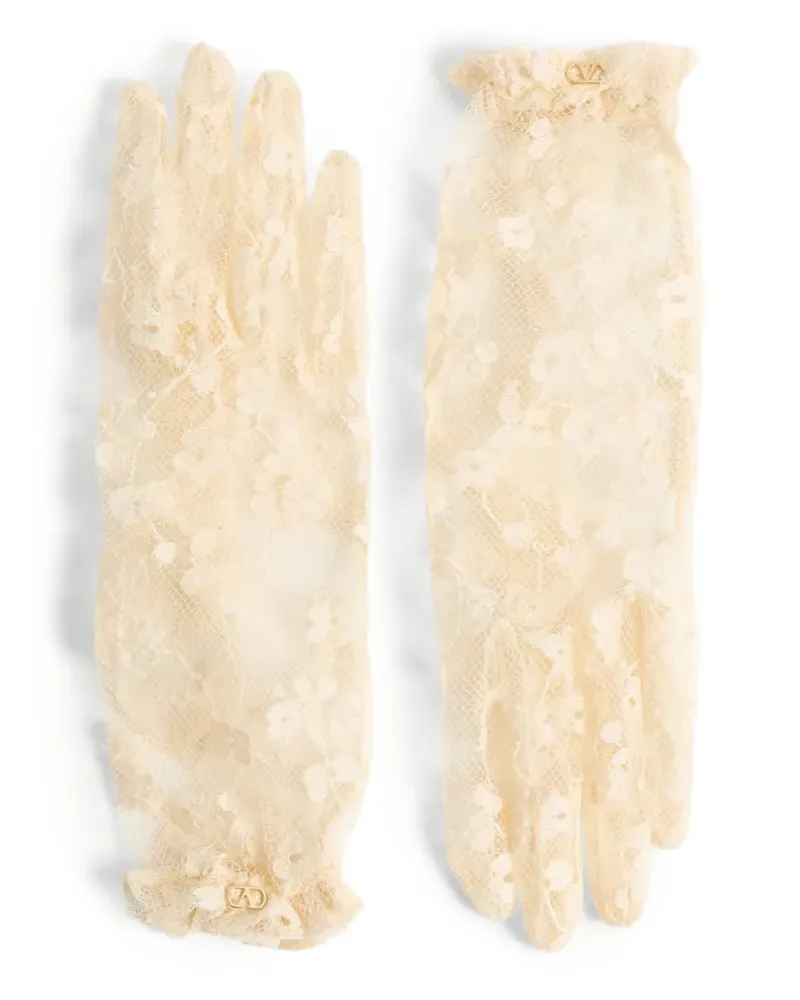 Valentino Garavani VLogo Signature Handschuhe aus Spitze - Nude Nude