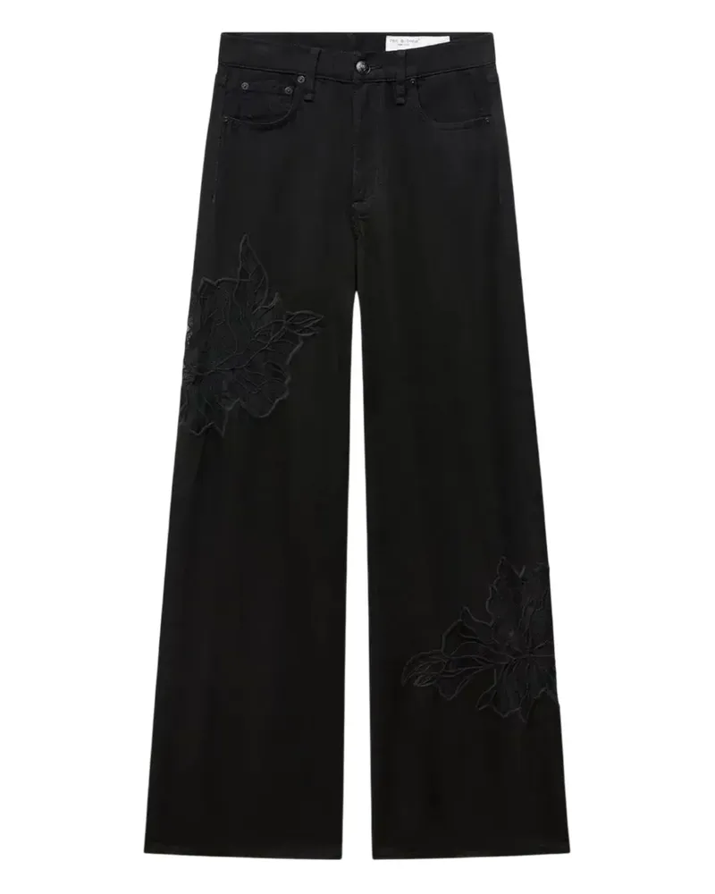 Rag & Bone Sofie floral-detailed trousers - Schwarz Schwarz