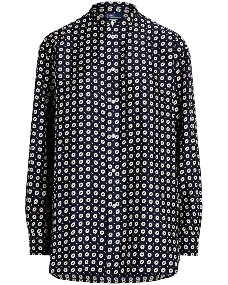 Ralph Lauren Seidenhemd mit abstraktem Print - Blau Blau