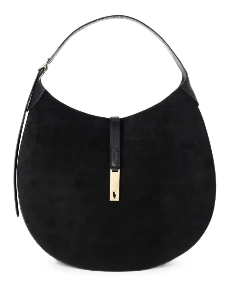 Ralph Lauren Große Polo ID Schultertasche - Schwarz Schwarz