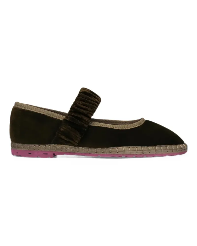 FLABELUS Mafalda ruched-strap ballet flats - Braun Braun