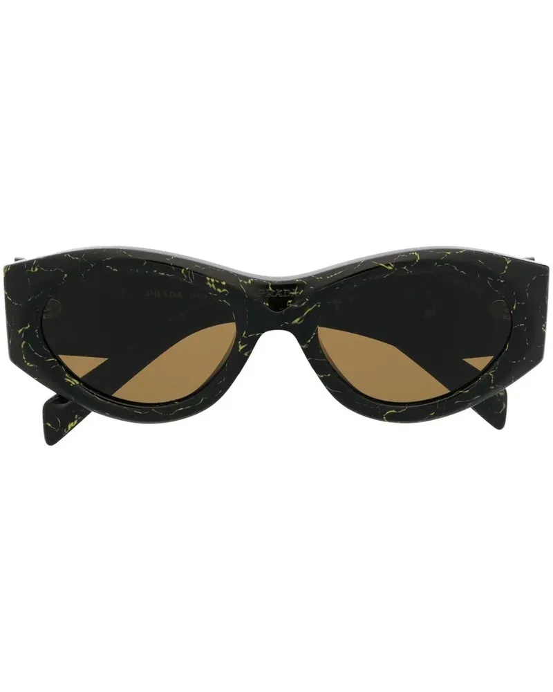 Prada Sonnenbrille mit Logo-Schild - Schwarz Schwarz