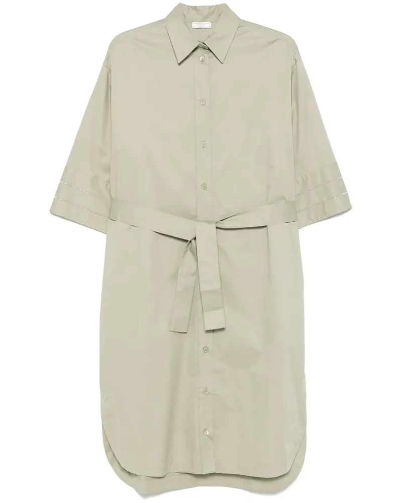 Peserico Midikleid mit Perlen - Grün Grün