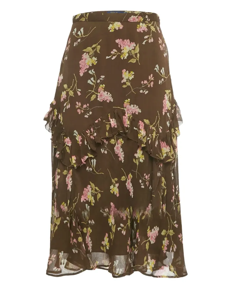 Ralph Lauren floral-pattern ruffled skirt - Braun Braun