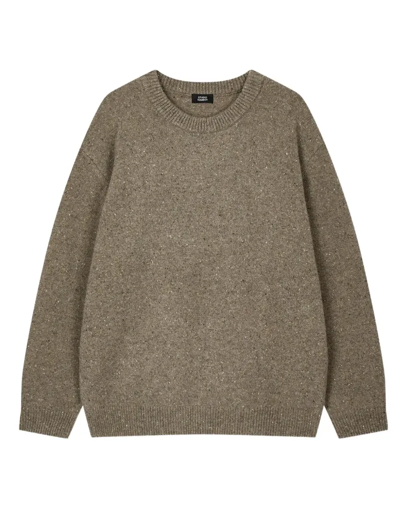 STUDIO TOMBOY Melierter Strickpullover - Grün Grün