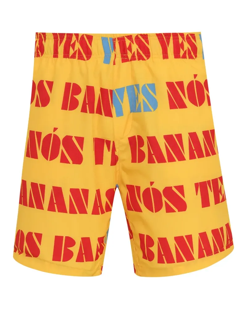 Amir Slama Bermudas mit Print - Gelb Gelb