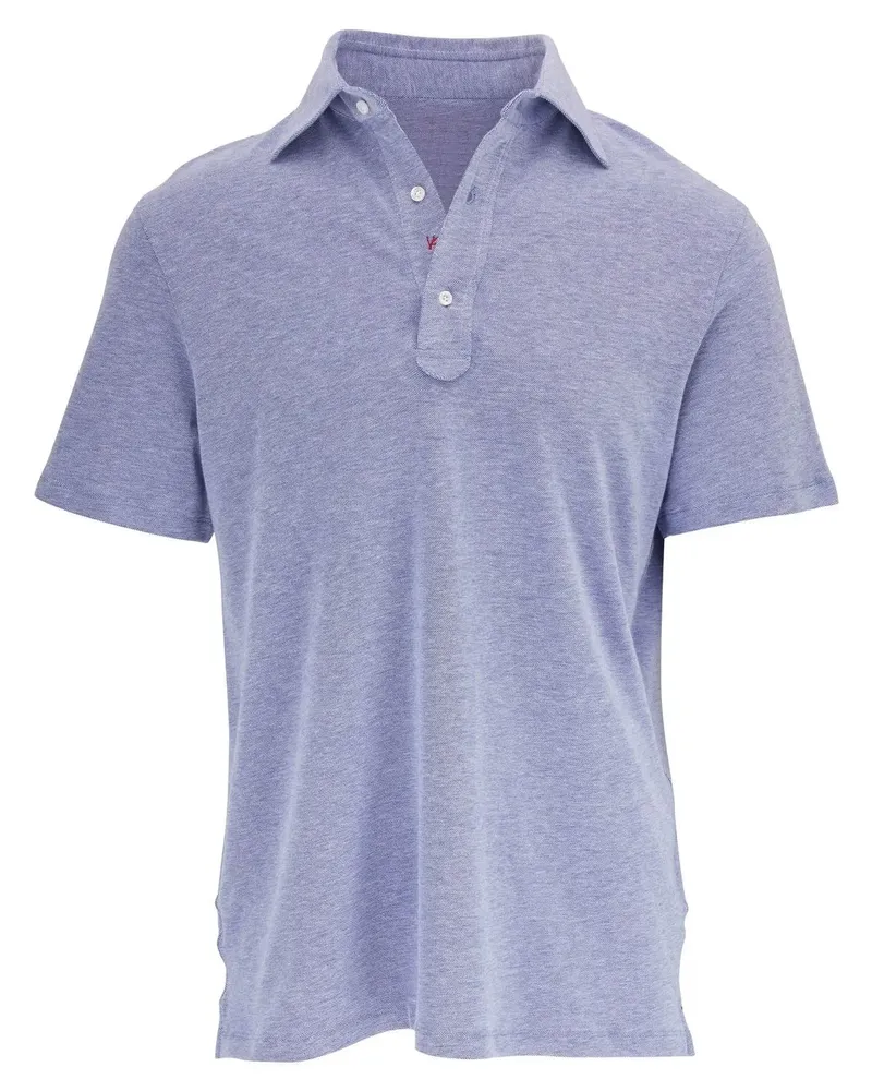 Isaia Kurzärmeliges Poloshirt - Blau Blau