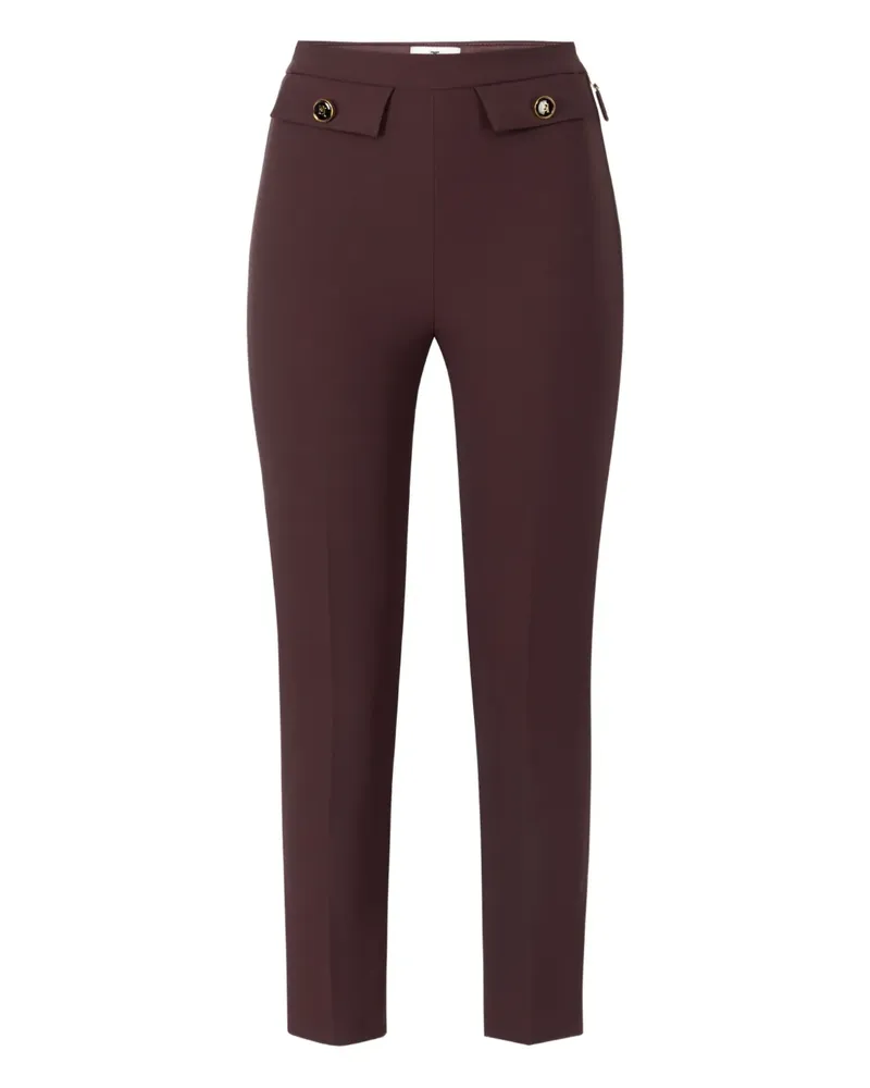Elisabetta Franchi Hose aus Krepp im Layering-Look - Braun Braun