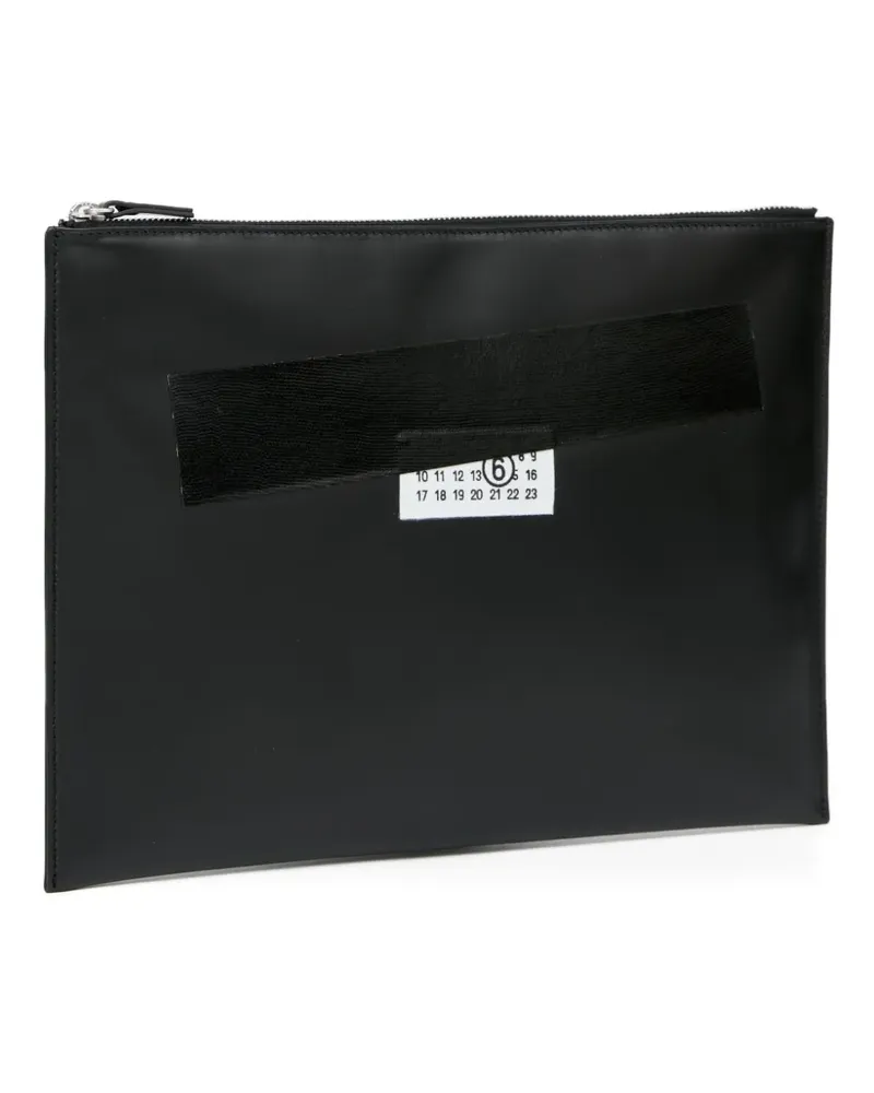Maison Margiela Clutch mit Logo-Patch - Schwarz Schwarz