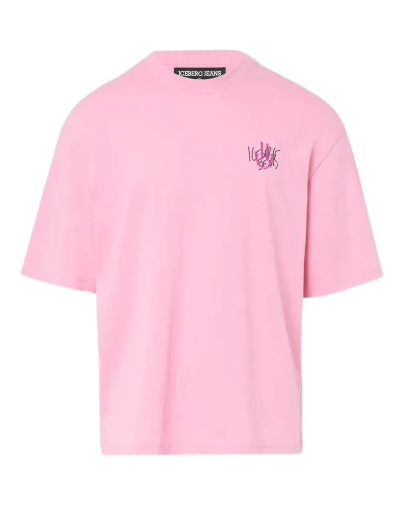 Iceberg graphic-print embroidered-logo T-shirt - Rosa Rosa