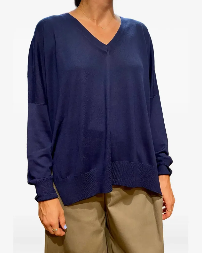 Gran Sasso Pullover mit V-Ausschnitt - Blau Blau