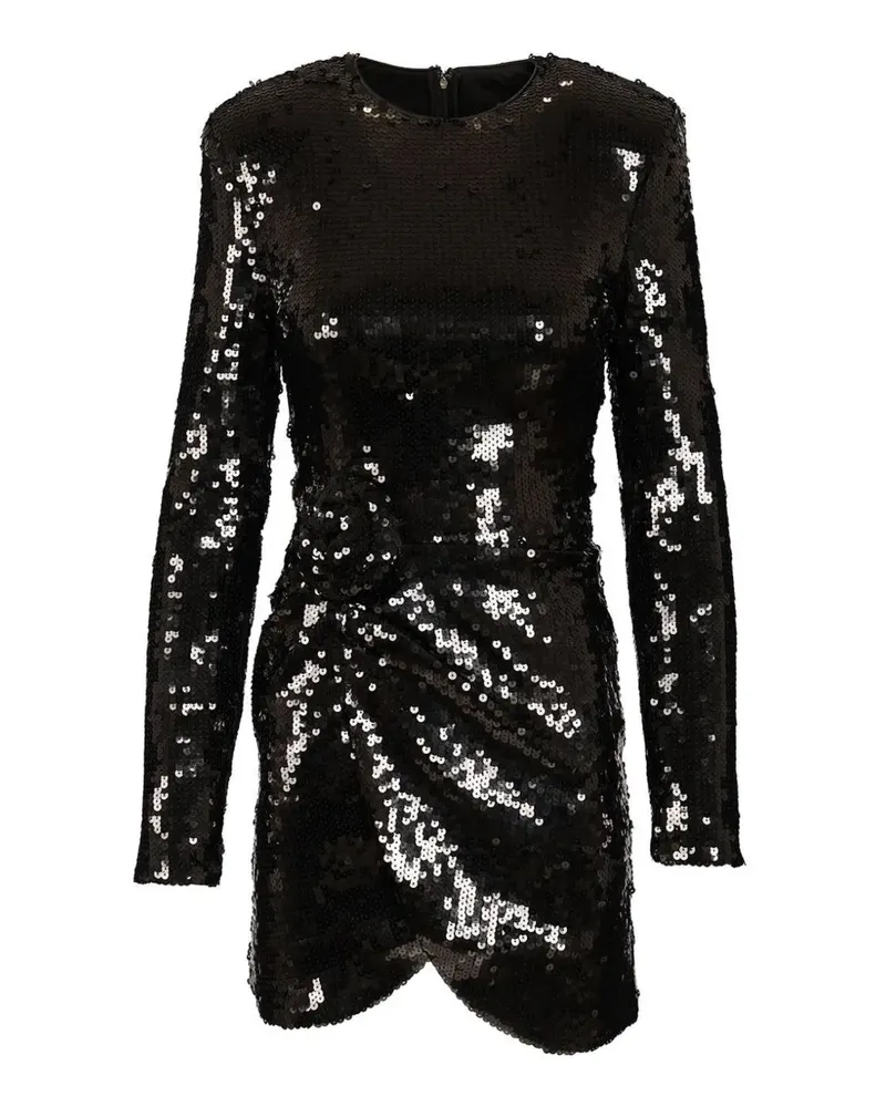 ROTATE Birger Christensen sequin-embellished rosette-detail mini dress - Schwarz Schwarz