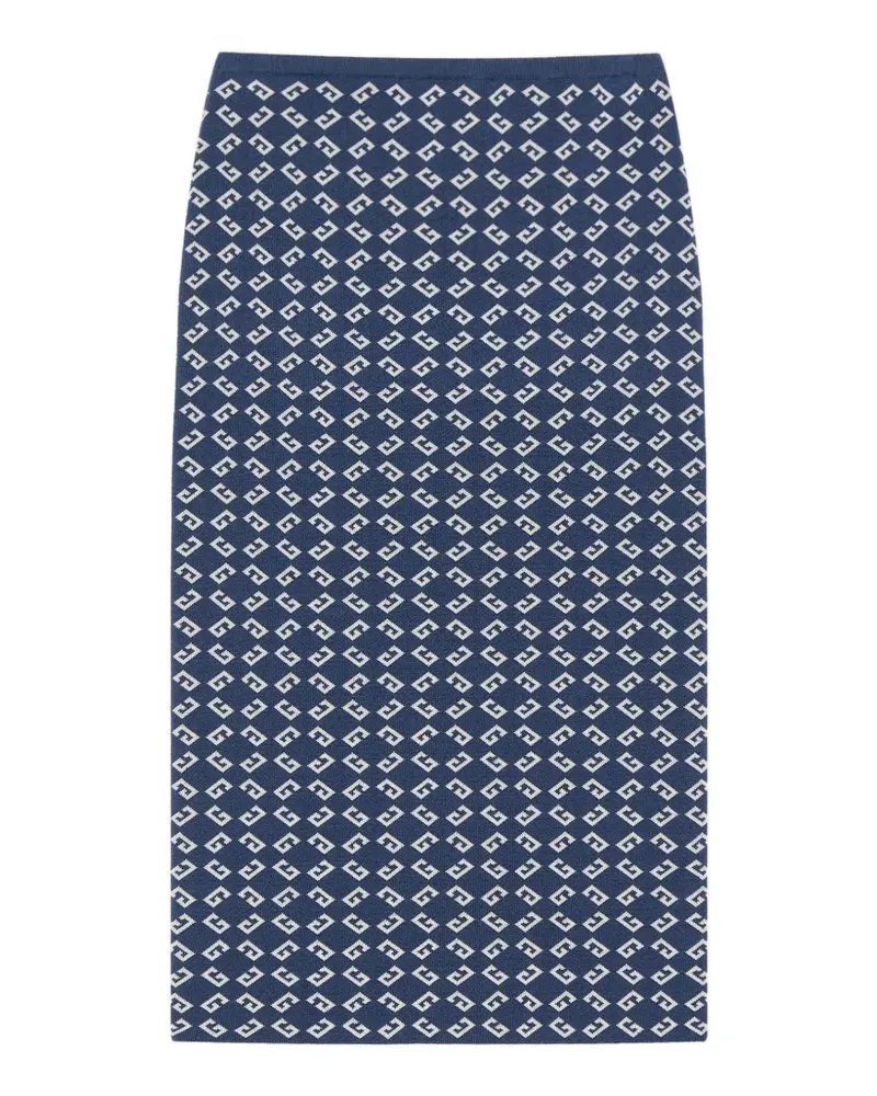 Givenchy Rock aus Monogramm-Jacquard 72cm - Blau Blau