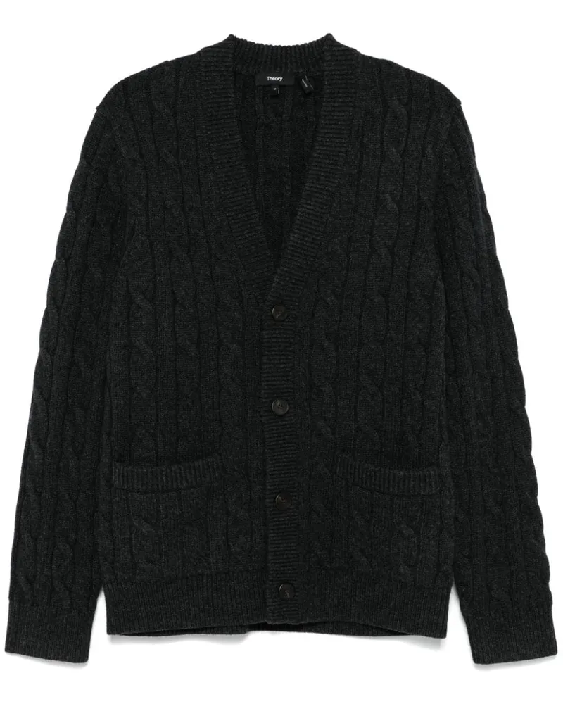 Theory Cardigan mit Zopfmuster - Grau Grau