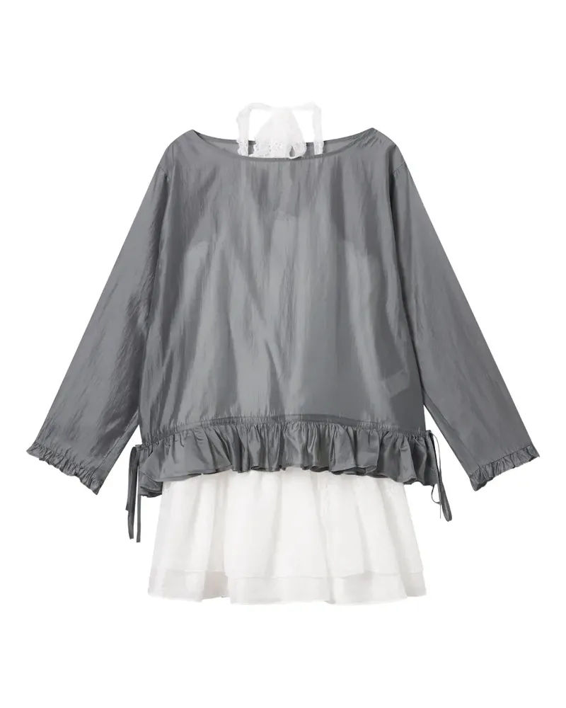 b+ab Gerüschter Playsuit - Weiß Weiß