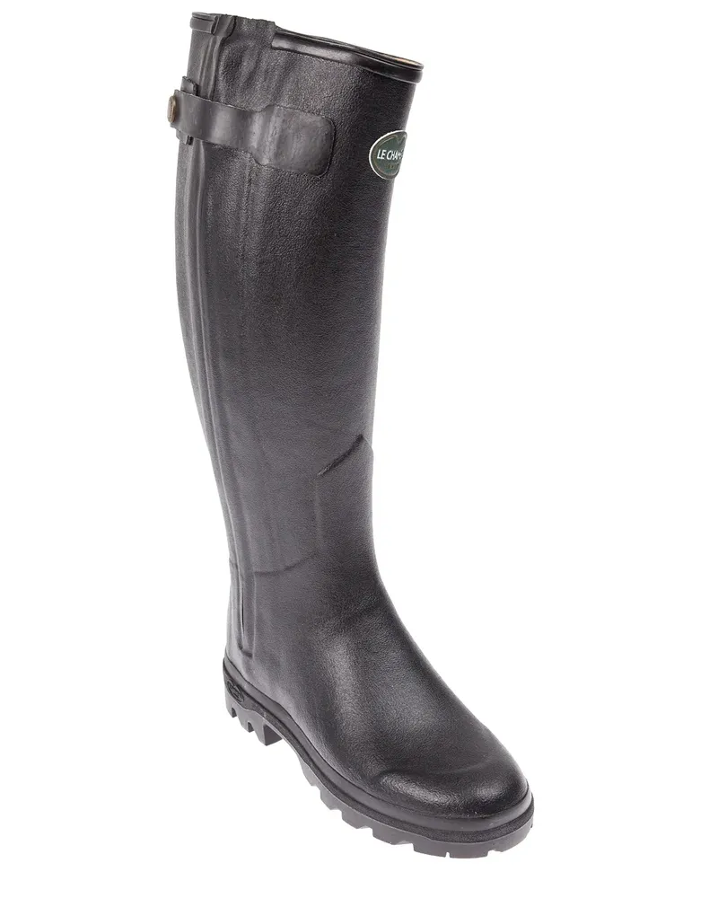 Le Chameau rubberised leather boot - Schwarz Schwarz
