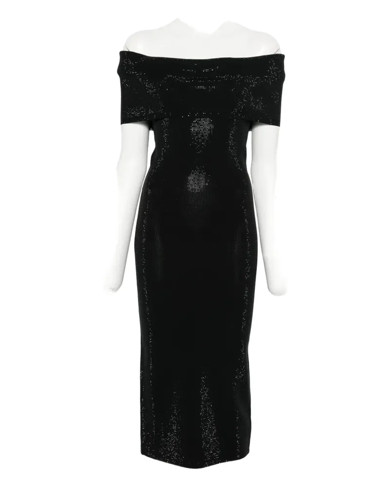 Michael Kors off-shoulder embellished midi dress - Schwarz Schwarz