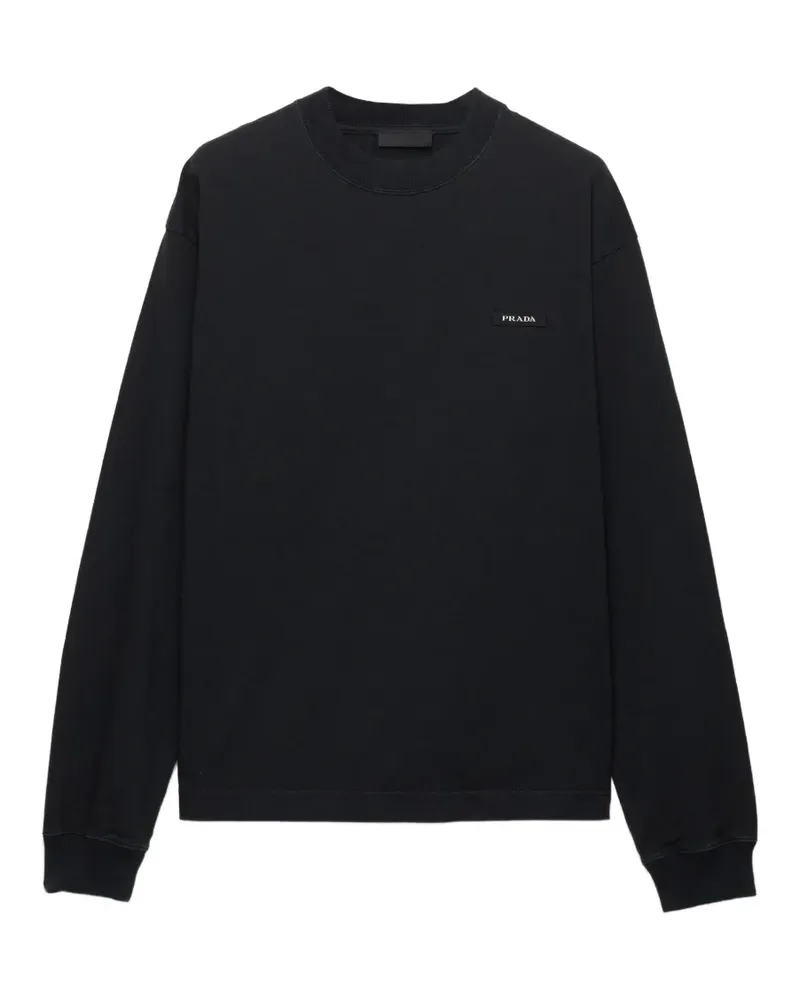 Prada long-sleeved cotton T-shirt - Schwarz Schwarz