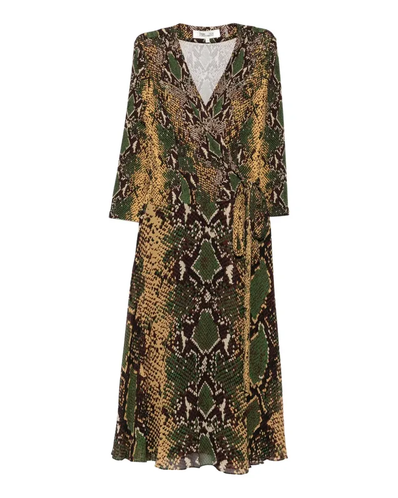 Diane von Furstenberg Gewickeltes Irina Midikleid mit Schlangenprint - Nude Nude