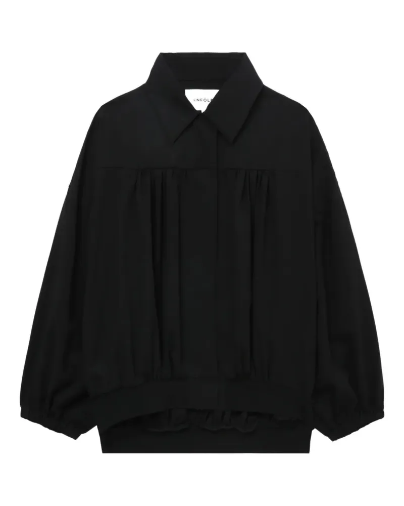ENFÖLD Faltenjacke mit Ballonärmeln - Schwarz Schwarz