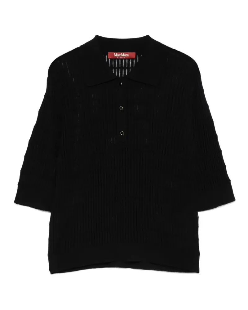 Max Mara buttoned polo top - Schwarz Schwarz