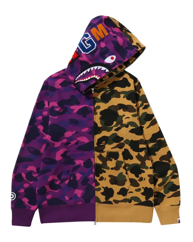BAPE split-camo full-zip hoodie - Violett Violett