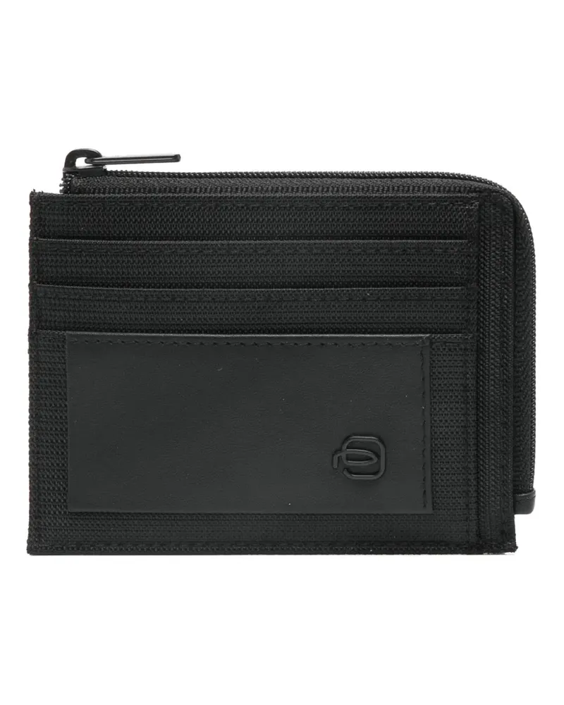 Piquadro Portemonnaie mit Logo-Schild - Schwarz Schwarz