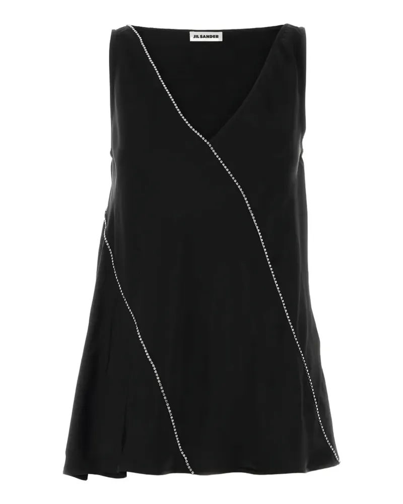 Jil Sander Oberteil mit V-Ausschnitt - Schwarz Schwarz