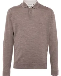 John Smedley Poloshirt aus Merinowolle Braun