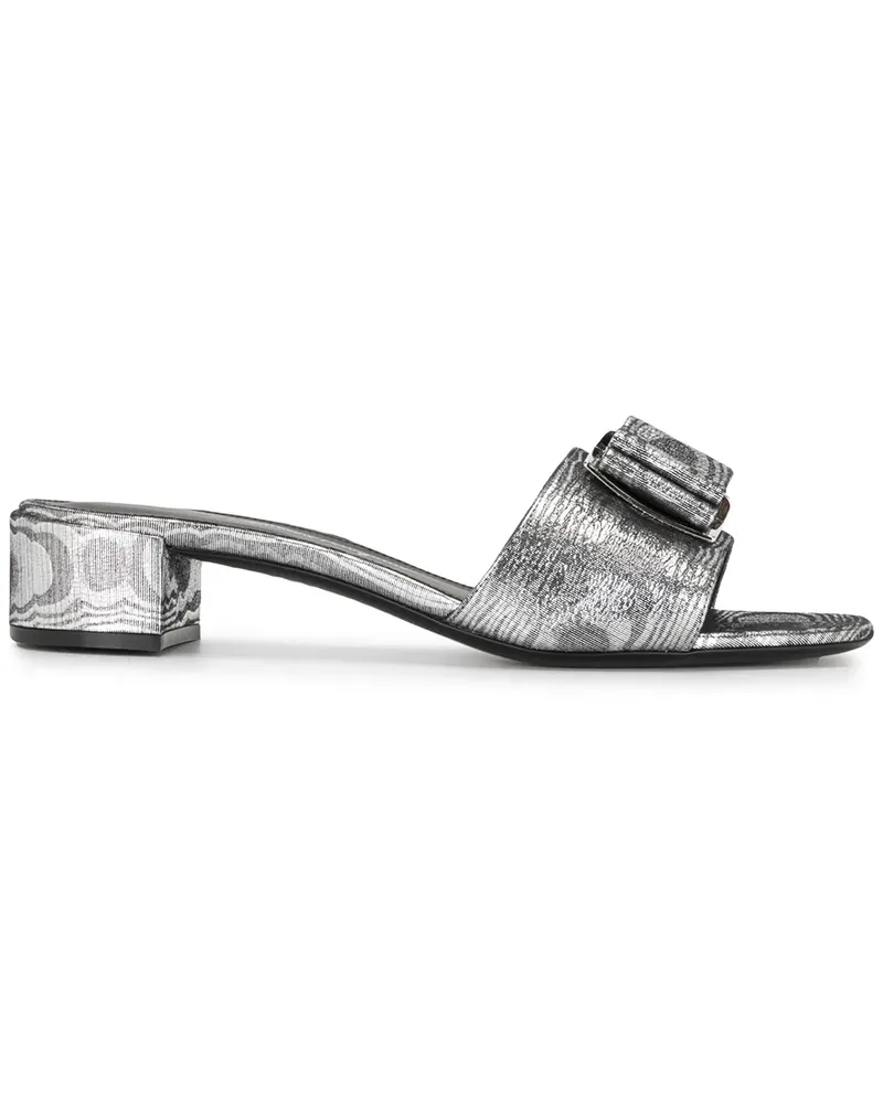 Ferragamo Sandalen mit Schleifen, 30mm - Silber Silber