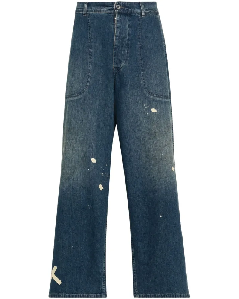 Maison Margiela Tief sitzende Straight-Leg-Jeans Blau